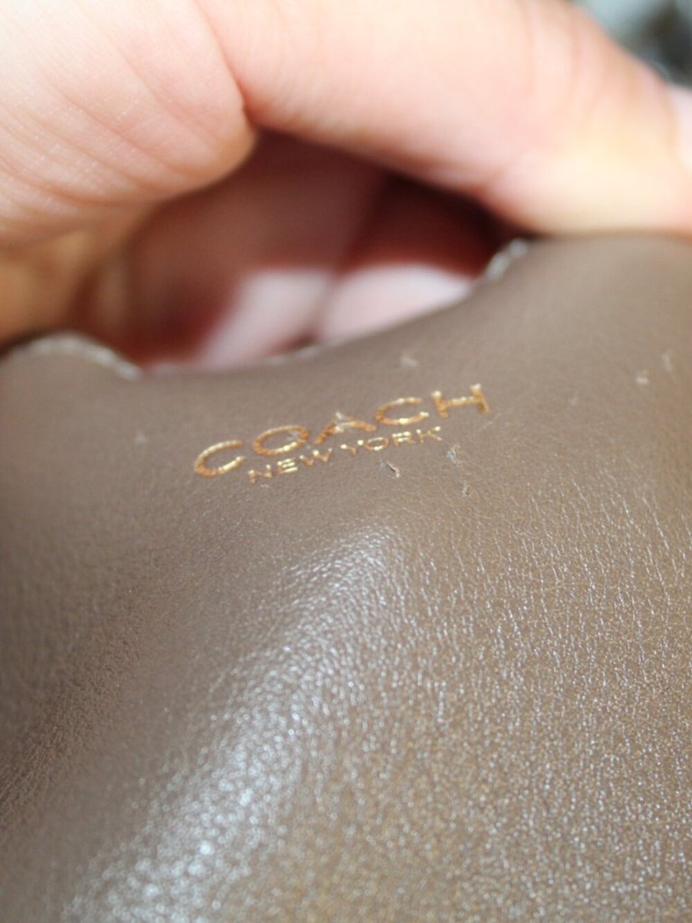 Coach Brooklyn 39 dark stone leather shoulder bag large genuine leather - Picture 11 of 16